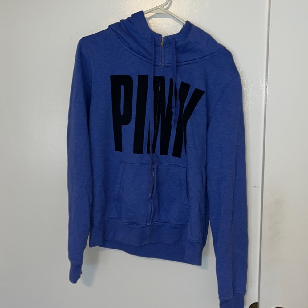 Victoria's Secret PINK full zip blue purple sweatshirt size L